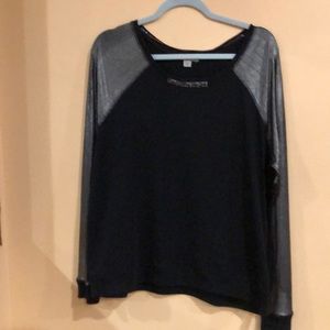 Metallic and sweater top